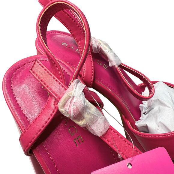 Rampage Open Toe Ankle Strap Patricia Platform Block Heel Sandals Size 8 Pink - Picture 6 of 15